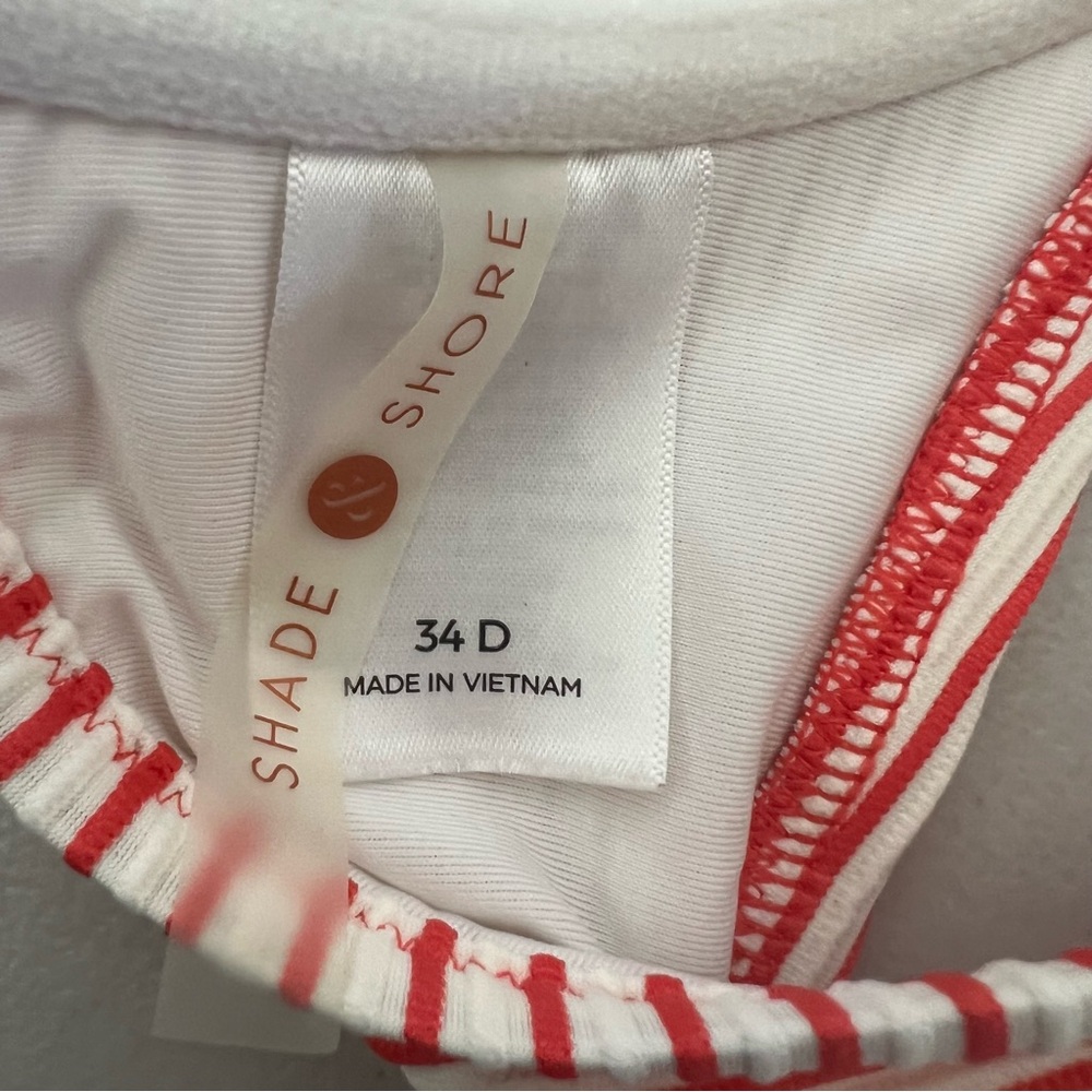 Shade & Shore Striped Red and White Bikini Top - Picture 4 of 4